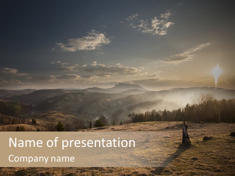 A Person Standing On Top Of A Hill With A Sky Background PowerPoint Template