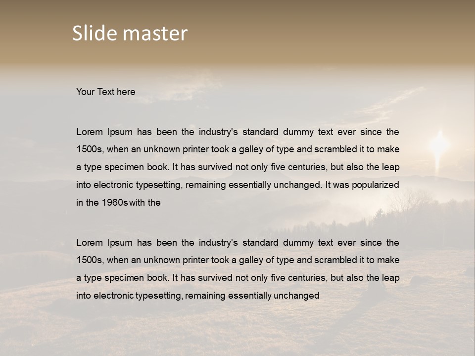 A Person Standing On Top Of A Hill With A Sky Background PowerPoint Template