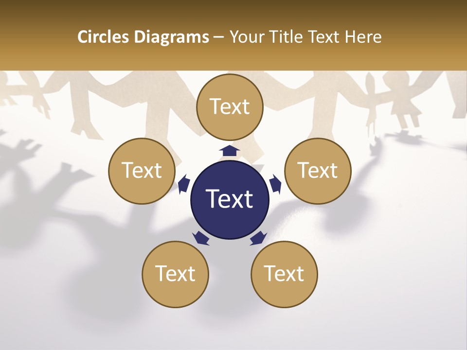 A Group Of People Holding Hands On A White Surface PowerPoint Template