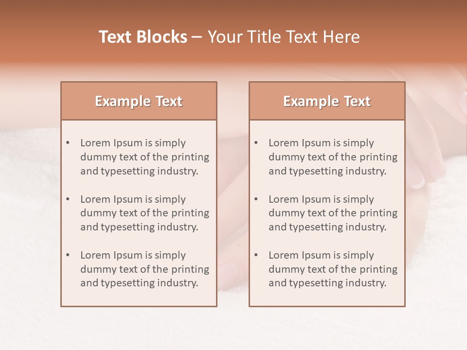 A Woman's Hands Resting On A White Towel PowerPoint Template