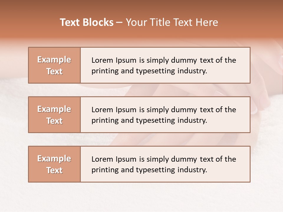 A Woman's Hands Resting On A White Towel PowerPoint Template