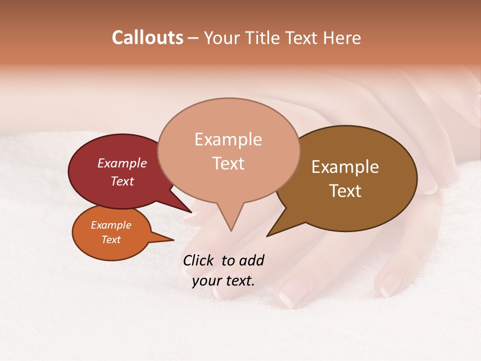 A Woman's Hands Resting On A White Towel PowerPoint Template