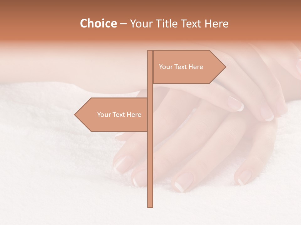 A Woman's Hands Resting On A White Towel PowerPoint Template