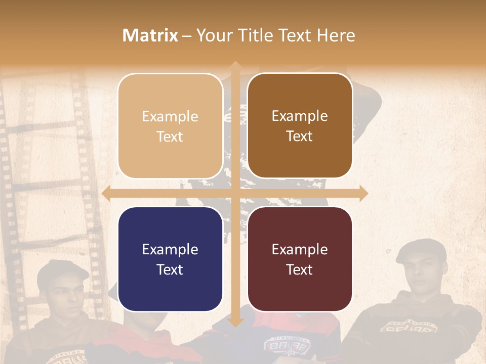 A Group Of Young Men Sitting Next To Each Other PowerPoint Template