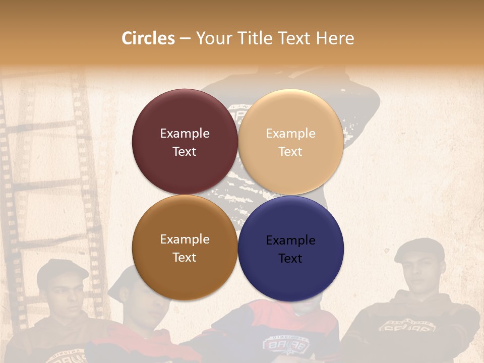 A Group Of Young Men Sitting Next To Each Other PowerPoint Template