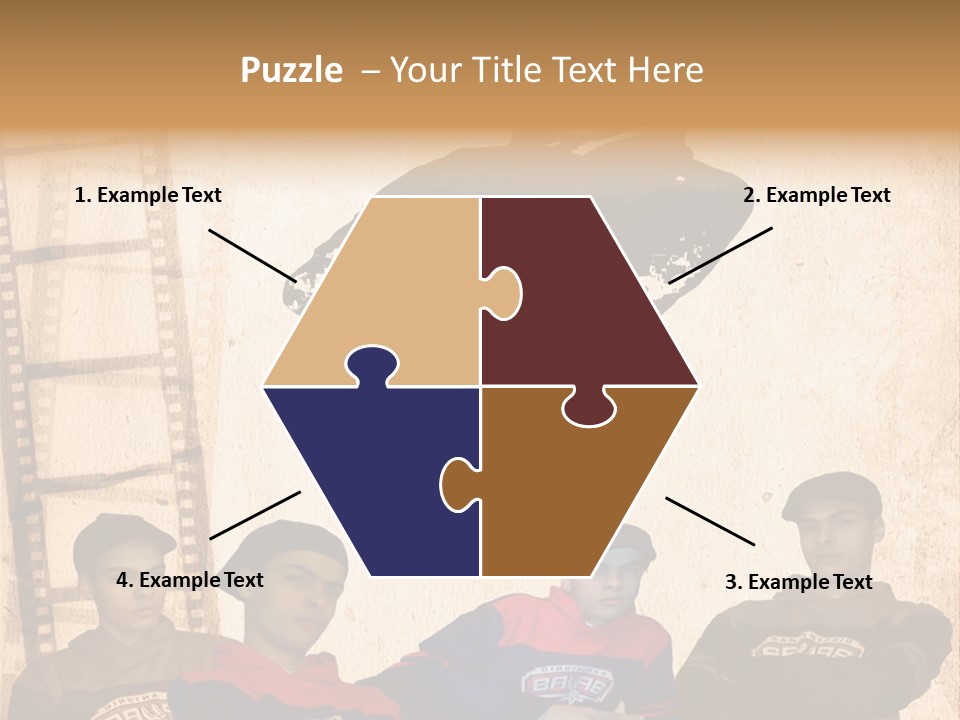 A Group Of Young Men Sitting Next To Each Other PowerPoint Template