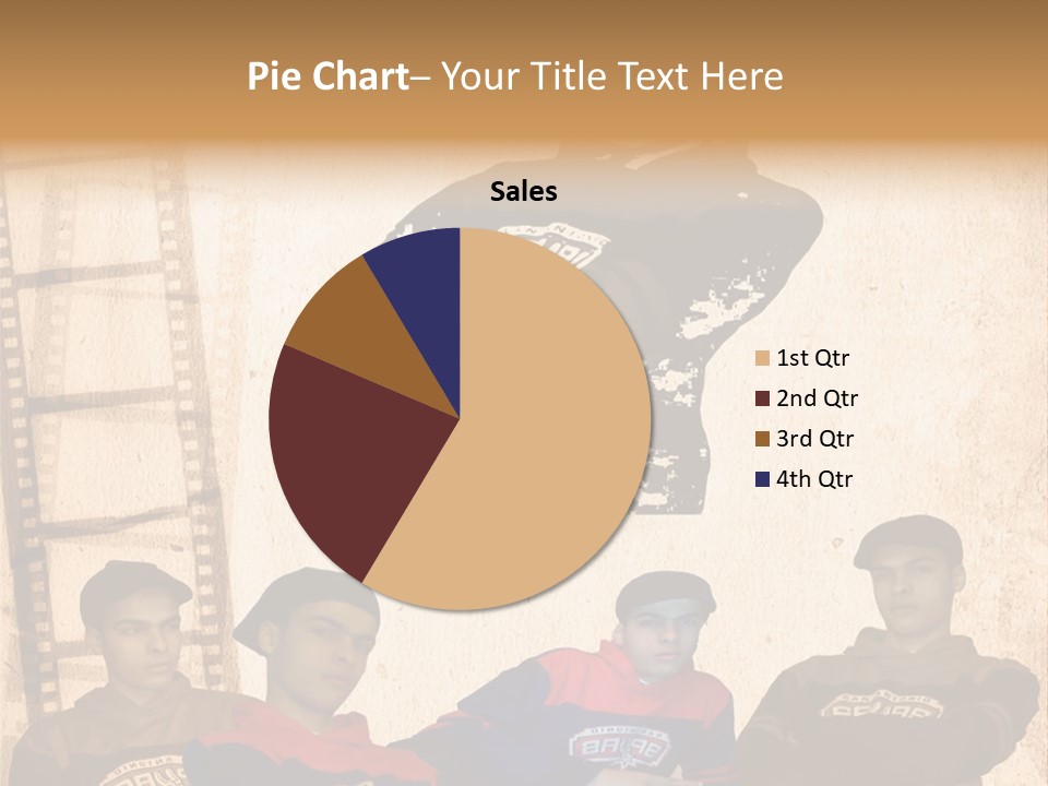 A Group Of Young Men Sitting Next To Each Other PowerPoint Template