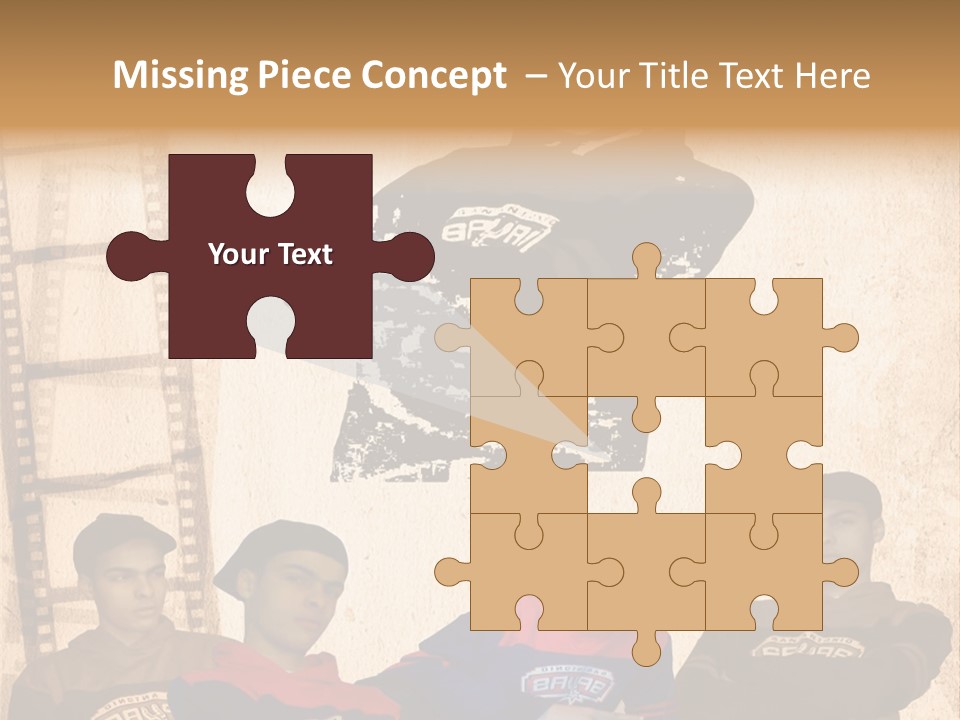 A Group Of Young Men Sitting Next To Each Other PowerPoint Template