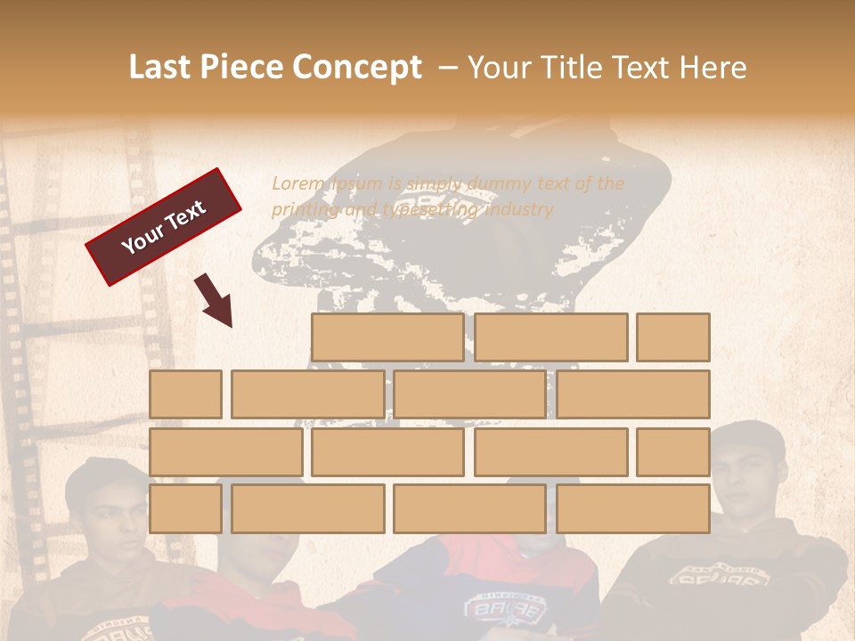 A Group Of Young Men Sitting Next To Each Other PowerPoint Template