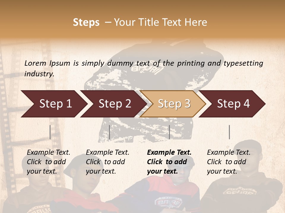 A Group Of Young Men Sitting Next To Each Other PowerPoint Template
