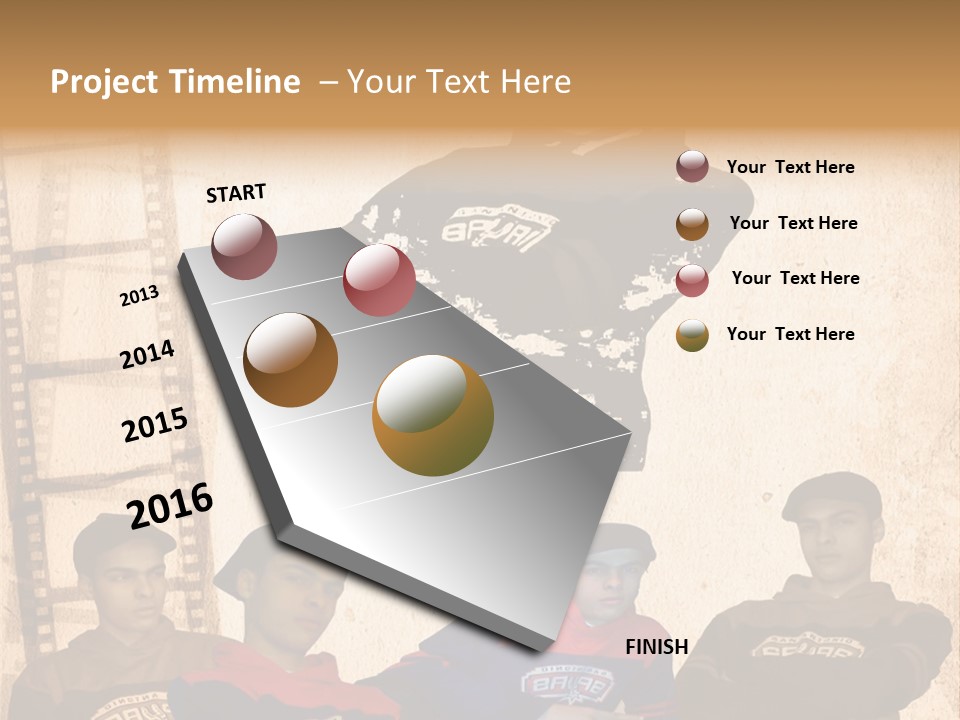 A Group Of Young Men Sitting Next To Each Other PowerPoint Template