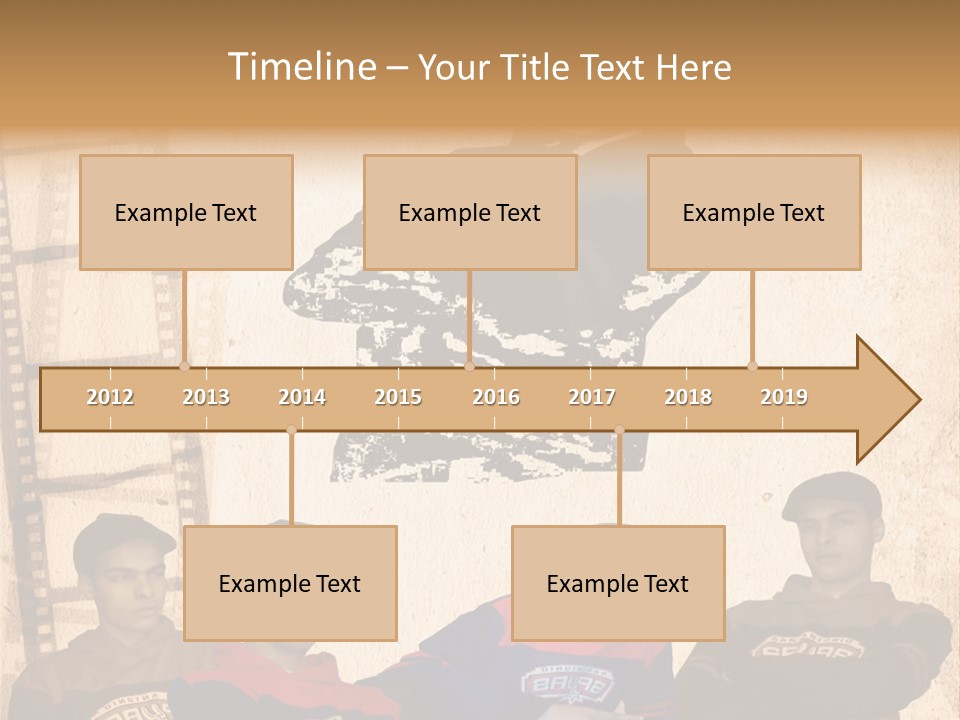 A Group Of Young Men Sitting Next To Each Other PowerPoint Template
