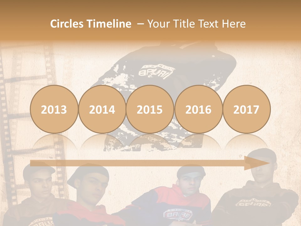 A Group Of Young Men Sitting Next To Each Other PowerPoint Template