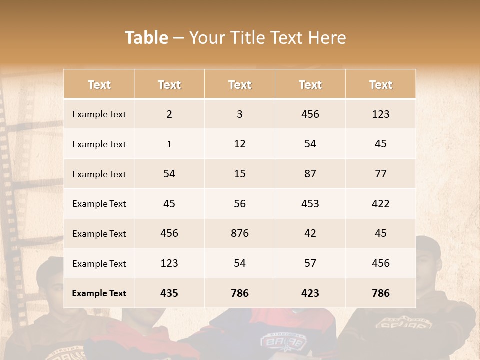 A Group Of Young Men Sitting Next To Each Other PowerPoint Template