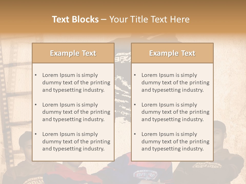 A Group Of Young Men Sitting Next To Each Other PowerPoint Template