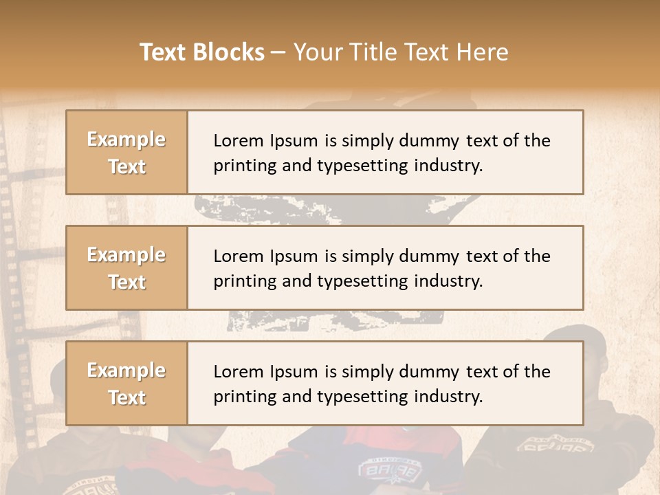 A Group Of Young Men Sitting Next To Each Other PowerPoint Template