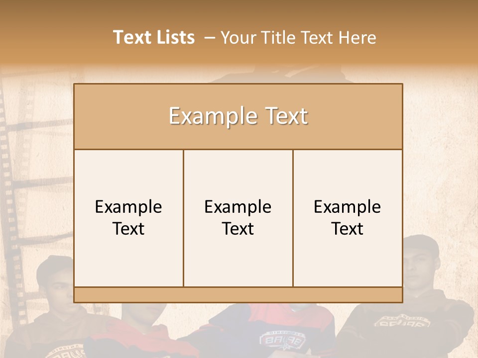 A Group Of Young Men Sitting Next To Each Other PowerPoint Template