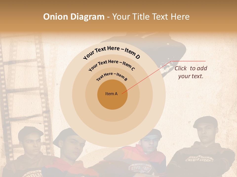 A Group Of Young Men Sitting Next To Each Other PowerPoint Template