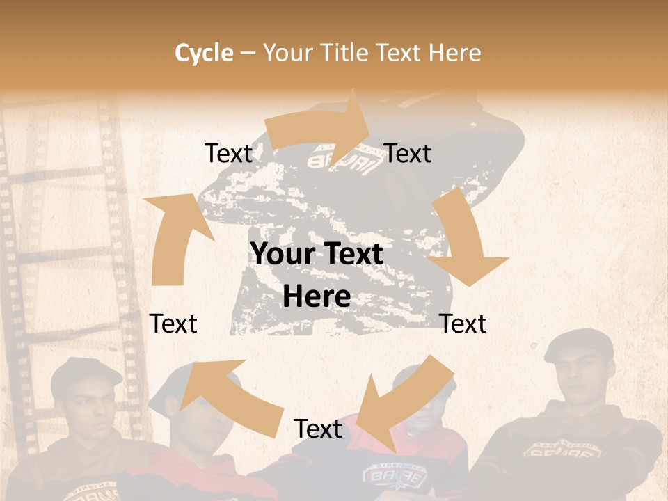 A Group Of Young Men Sitting Next To Each Other PowerPoint Template