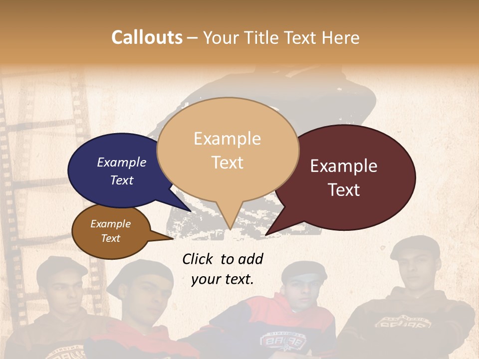 A Group Of Young Men Sitting Next To Each Other PowerPoint Template