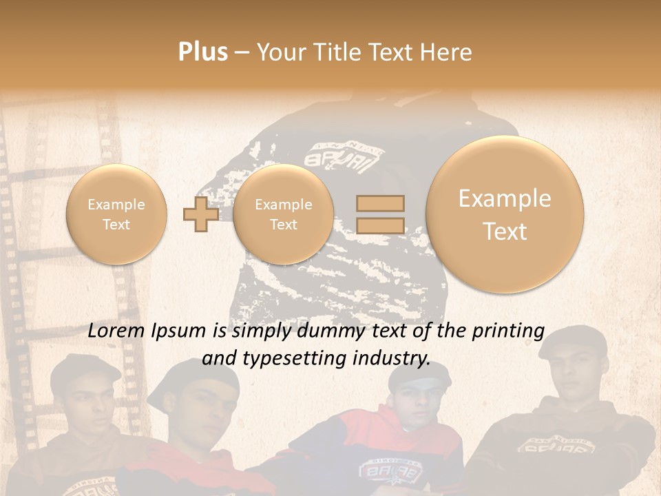 A Group Of Young Men Sitting Next To Each Other PowerPoint Template