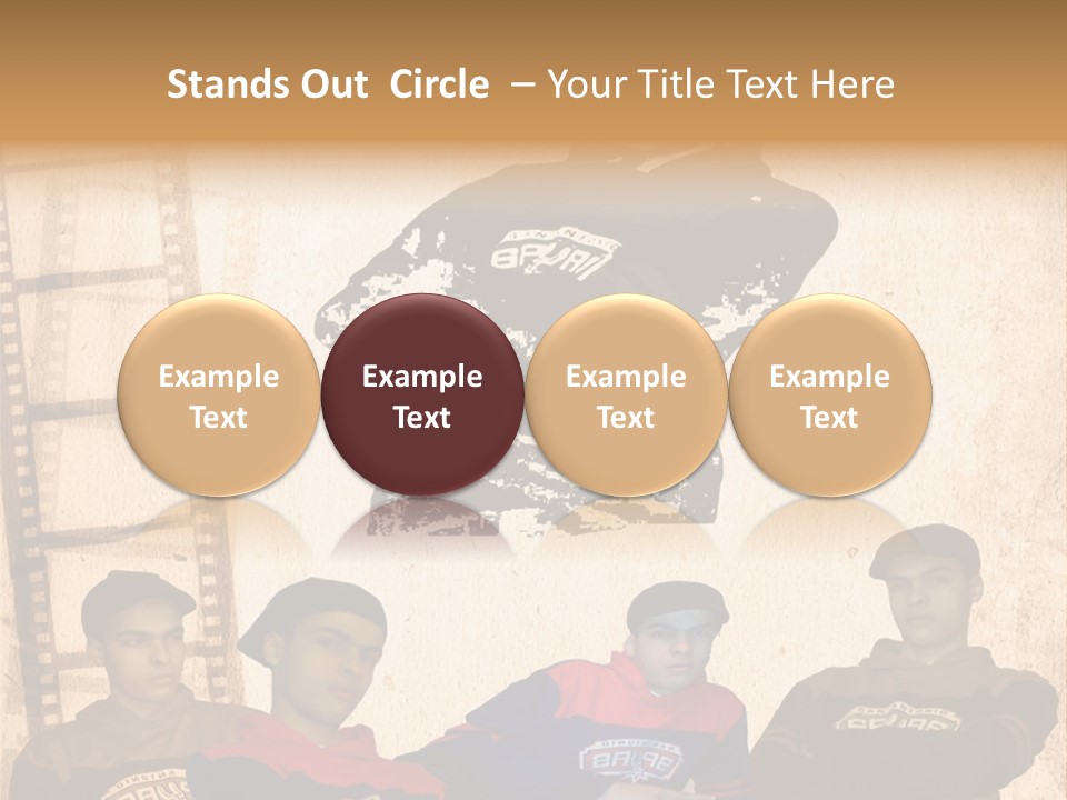 A Group Of Young Men Sitting Next To Each Other PowerPoint Template