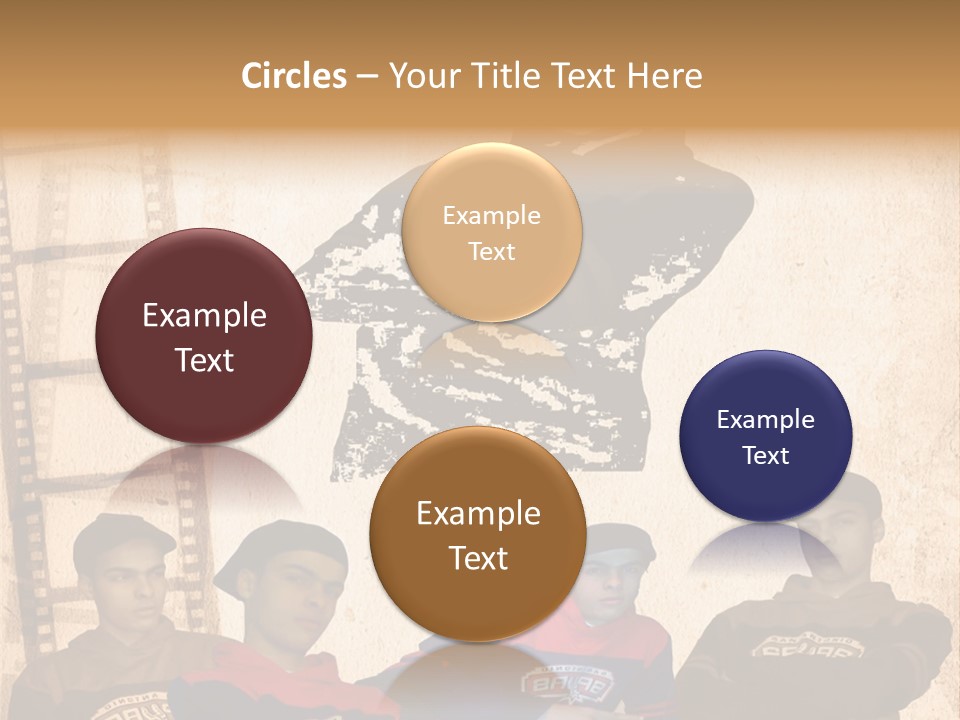 A Group Of Young Men Sitting Next To Each Other PowerPoint Template