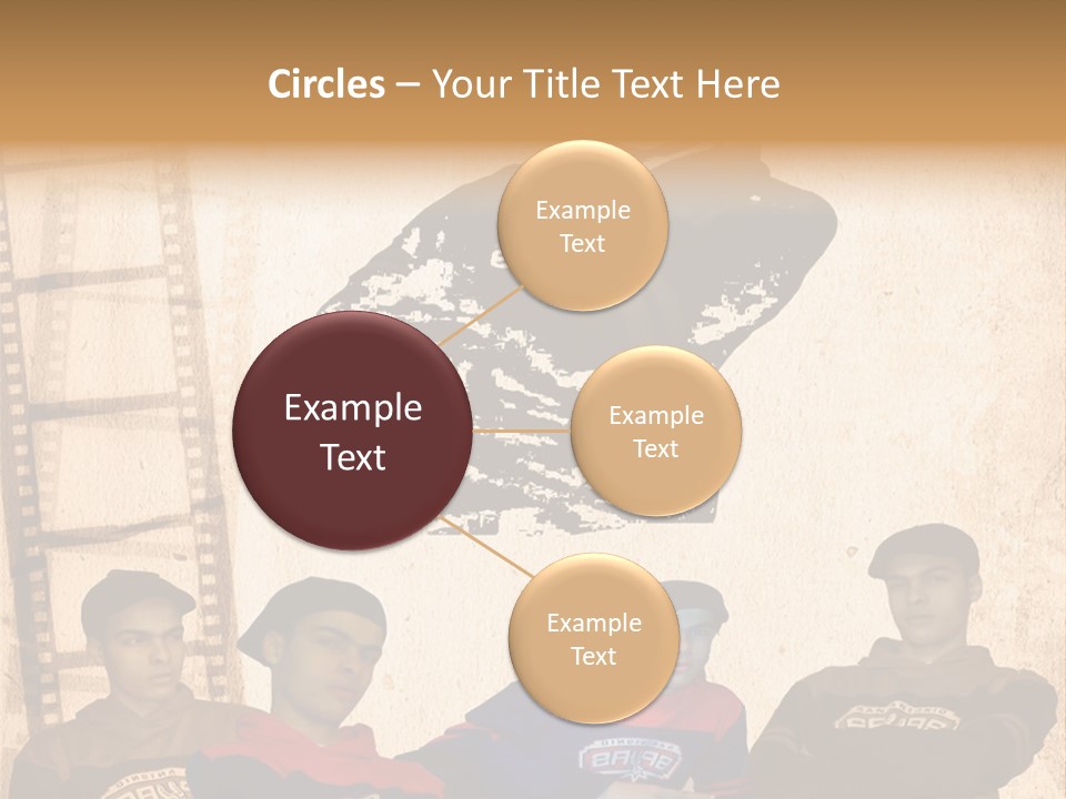 A Group Of Young Men Sitting Next To Each Other PowerPoint Template