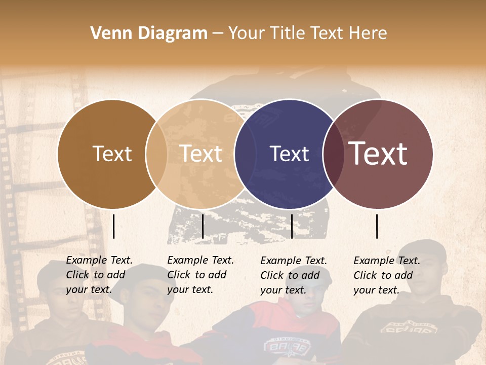 A Group Of Young Men Sitting Next To Each Other PowerPoint Template