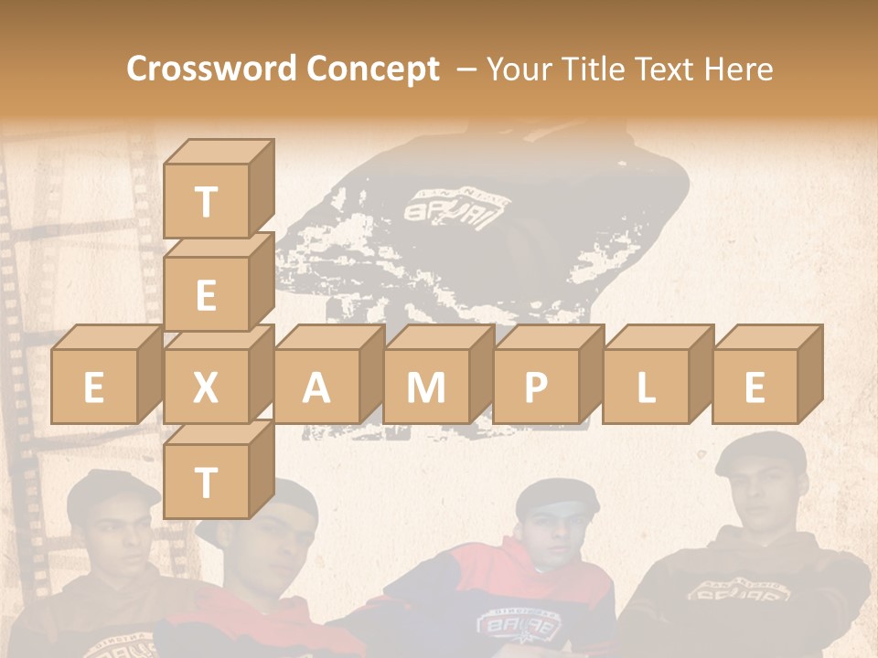 A Group Of Young Men Sitting Next To Each Other PowerPoint Template