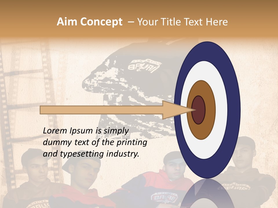 A Group Of Young Men Sitting Next To Each Other PowerPoint Template