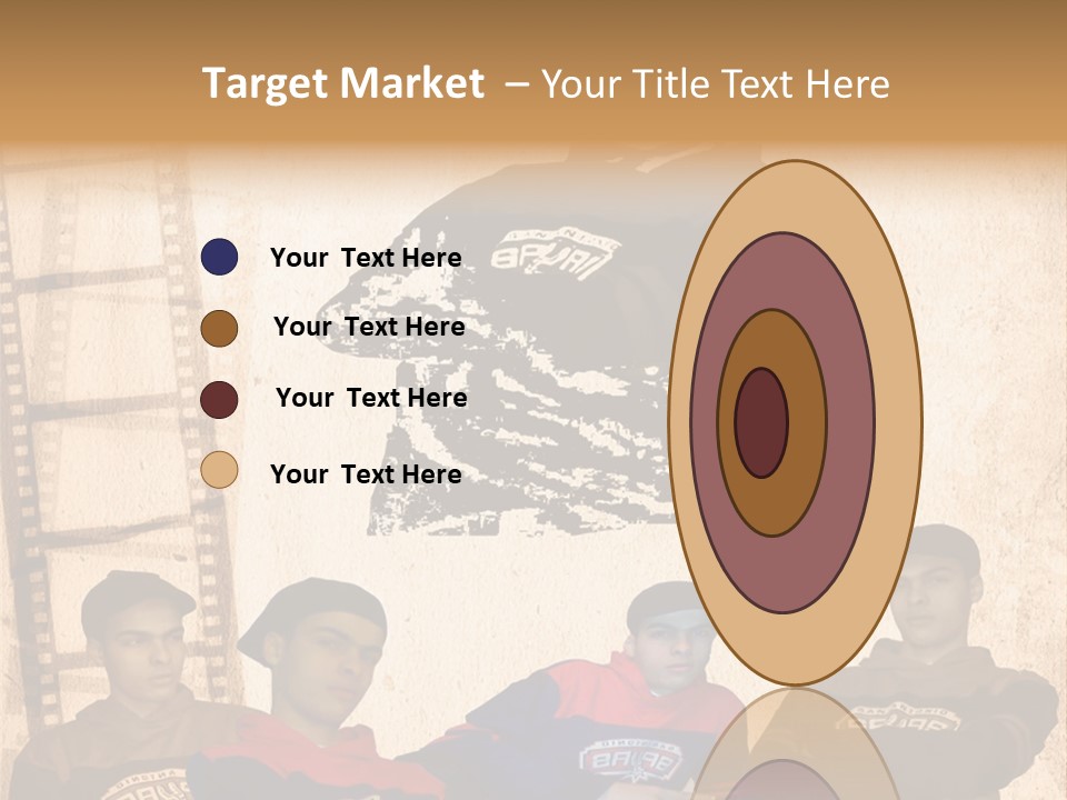 A Group Of Young Men Sitting Next To Each Other PowerPoint Template