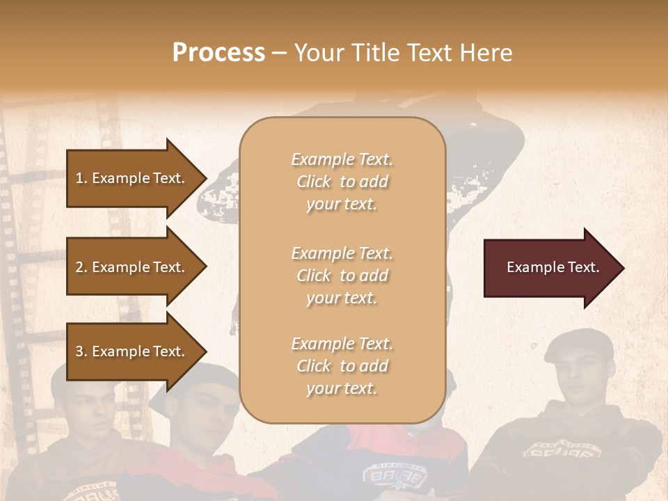 A Group Of Young Men Sitting Next To Each Other PowerPoint Template