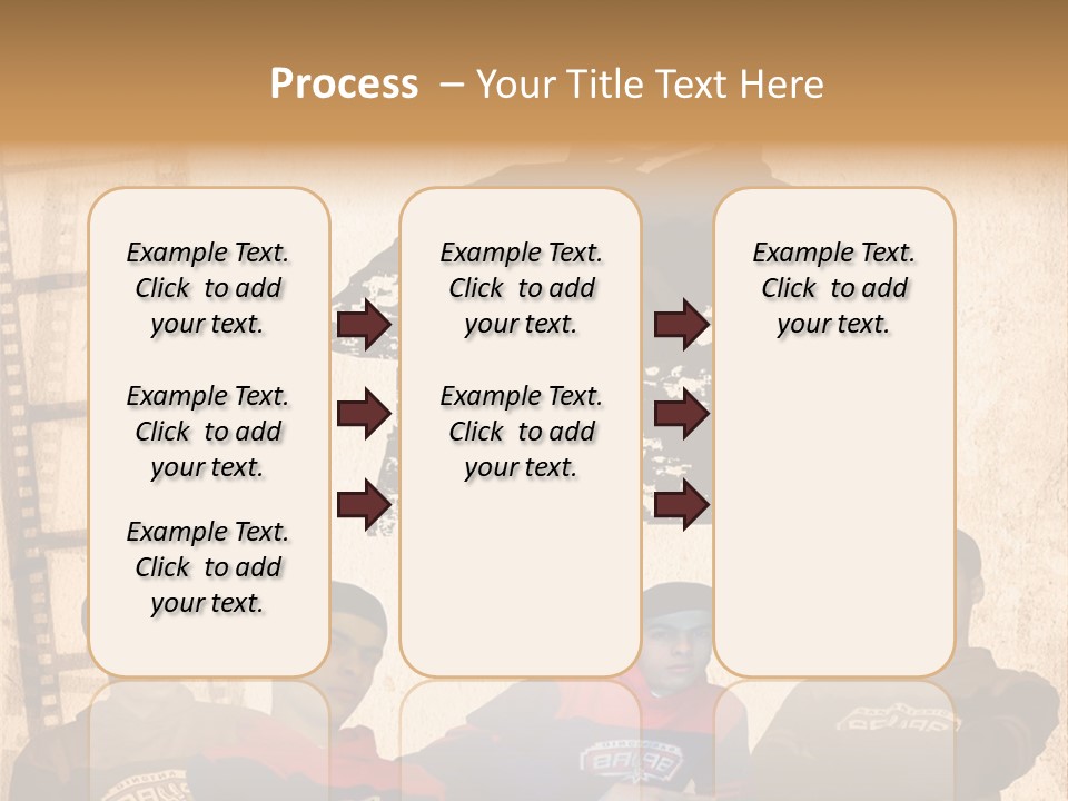 A Group Of Young Men Sitting Next To Each Other PowerPoint Template