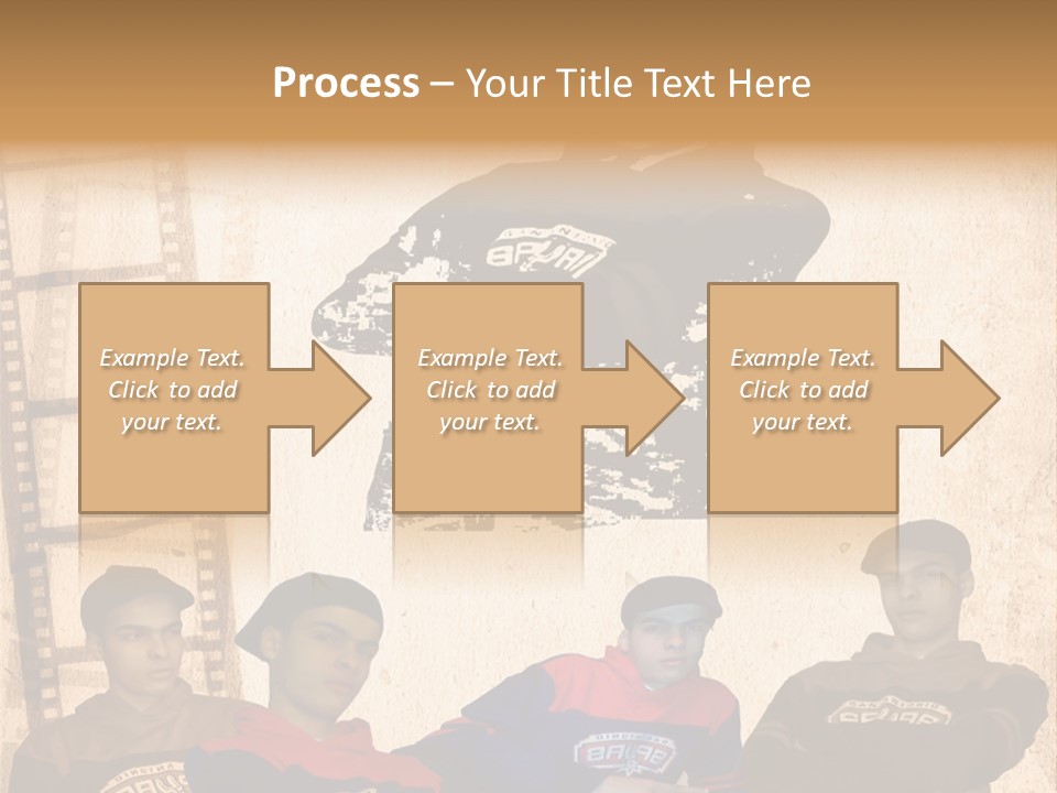 A Group Of Young Men Sitting Next To Each Other PowerPoint Template