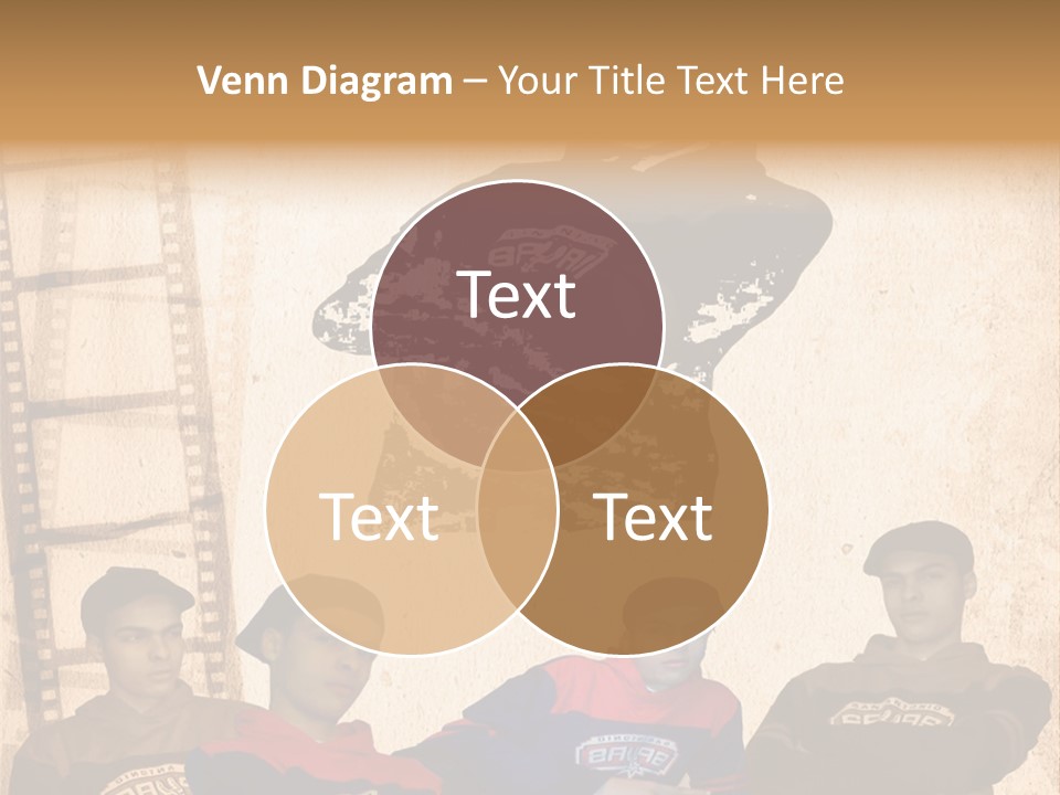 A Group Of Young Men Sitting Next To Each Other PowerPoint Template