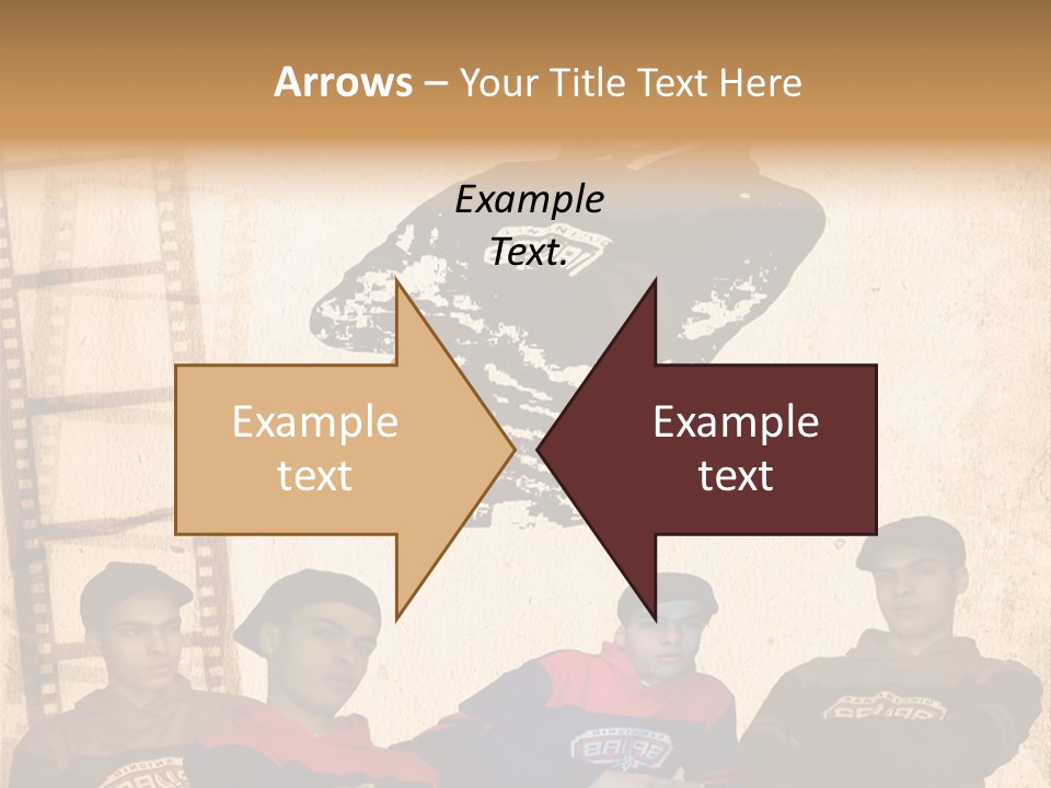 A Group Of Young Men Sitting Next To Each Other PowerPoint Template