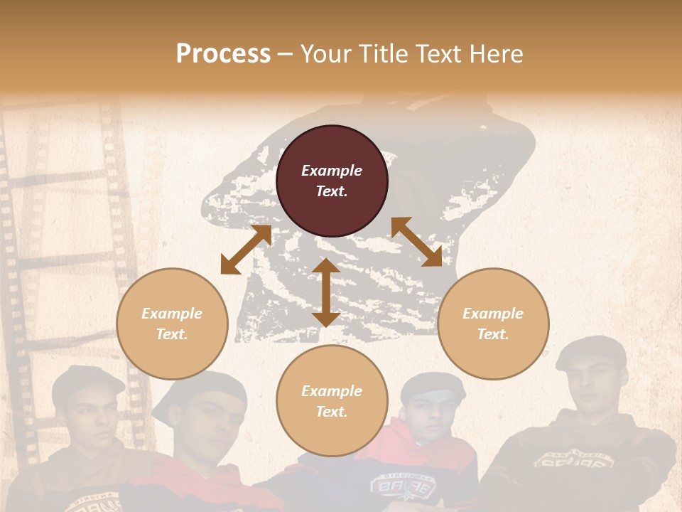 A Group Of Young Men Sitting Next To Each Other PowerPoint Template