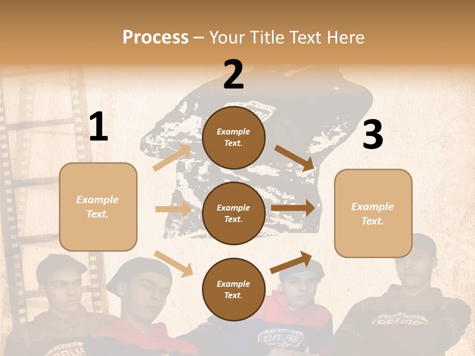 A Group Of Young Men Sitting Next To Each Other PowerPoint Template