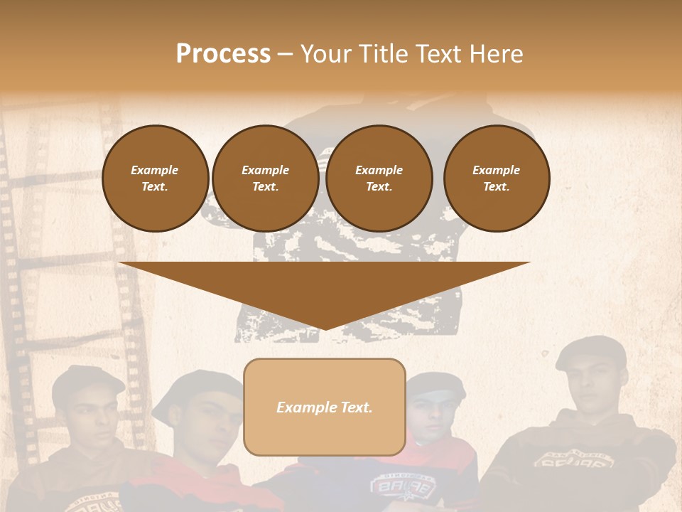 A Group Of Young Men Sitting Next To Each Other PowerPoint Template