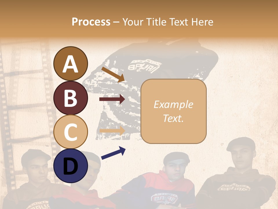 A Group Of Young Men Sitting Next To Each Other PowerPoint Template