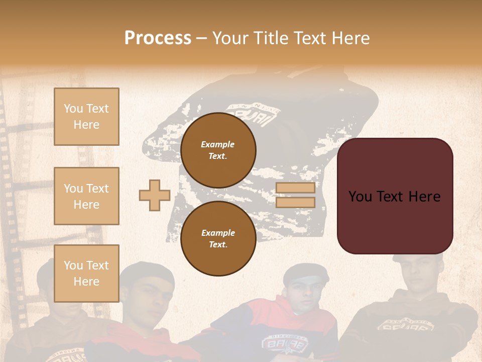 A Group Of Young Men Sitting Next To Each Other PowerPoint Template