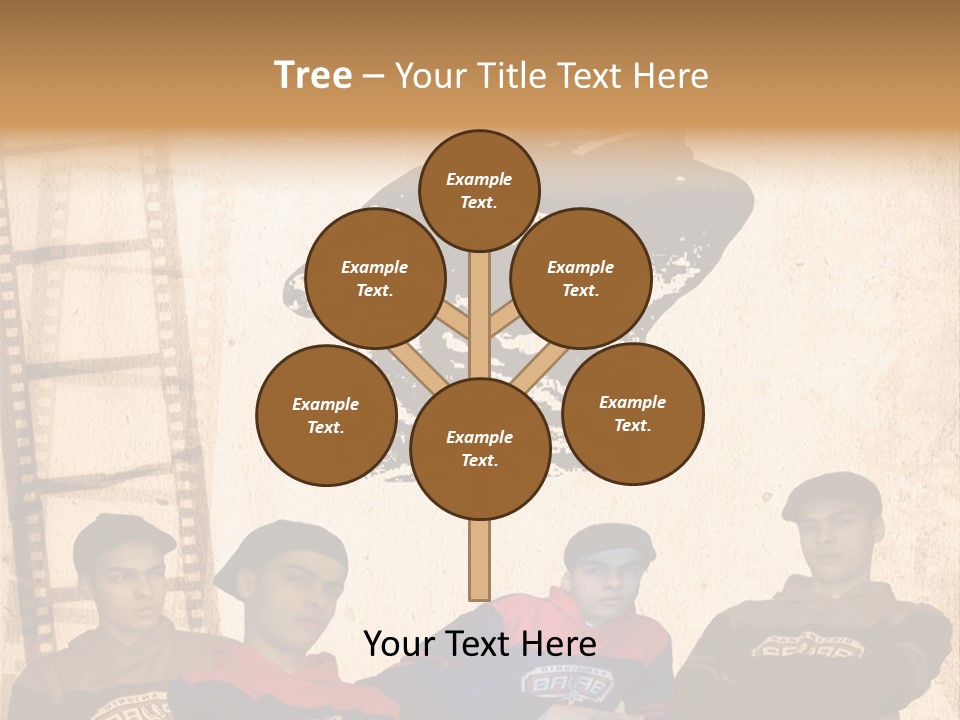 A Group Of Young Men Sitting Next To Each Other PowerPoint Template