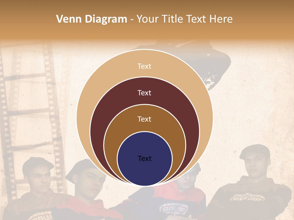A Group Of Young Men Sitting Next To Each Other PowerPoint Template