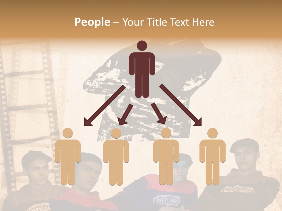 A Group Of Young Men Sitting Next To Each Other PowerPoint Template