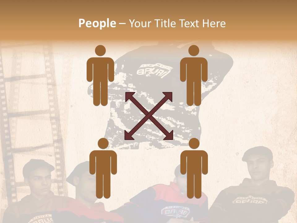 A Group Of Young Men Sitting Next To Each Other PowerPoint Template