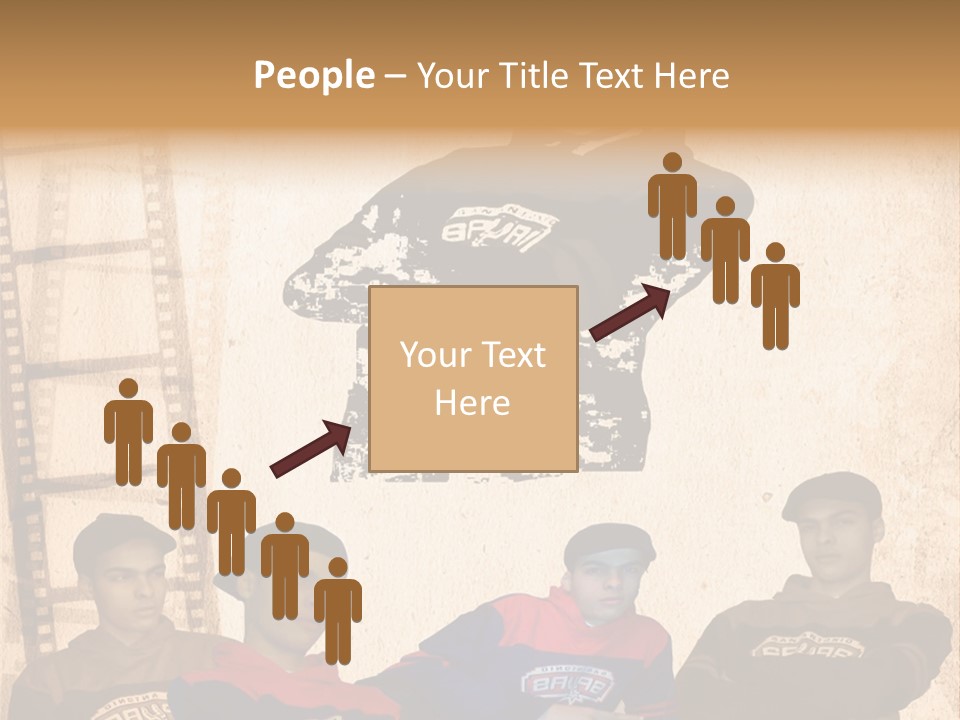 A Group Of Young Men Sitting Next To Each Other PowerPoint Template