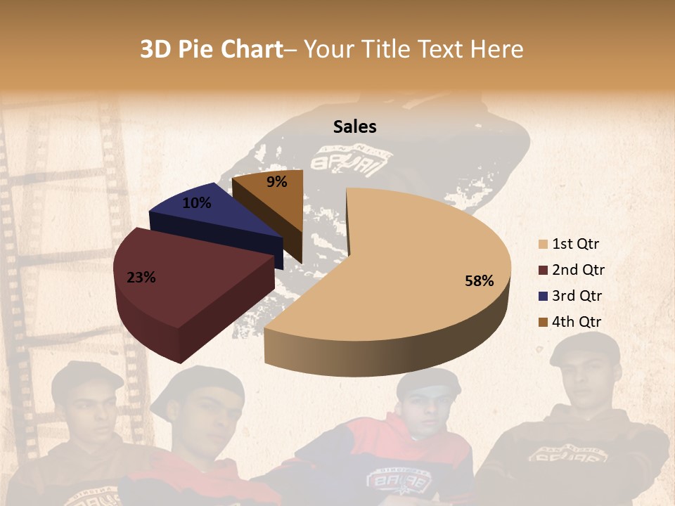 A Group Of Young Men Sitting Next To Each Other PowerPoint Template