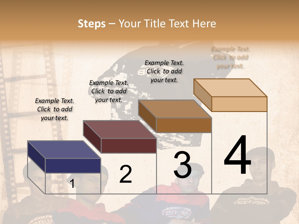 A Group Of Young Men Sitting Next To Each Other PowerPoint Template