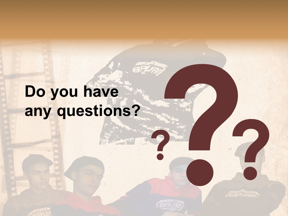 A Group Of Young Men Sitting Next To Each Other PowerPoint Template